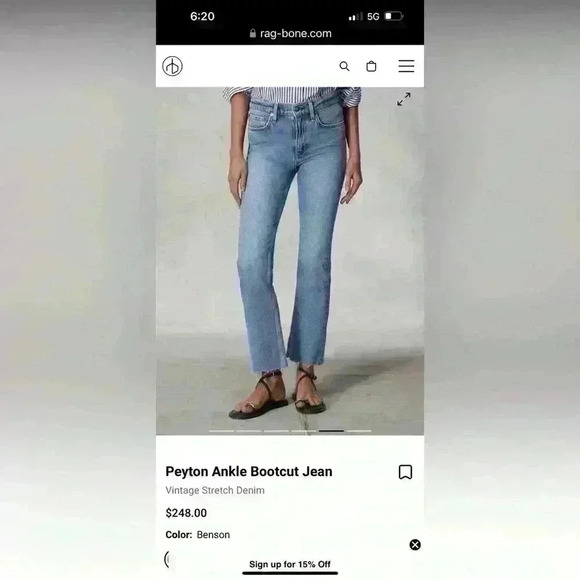 Rag & Bone The Peyton Mid- Rise Ankle Bootcut woman’s jeans size 28 - Picture 15 of 15